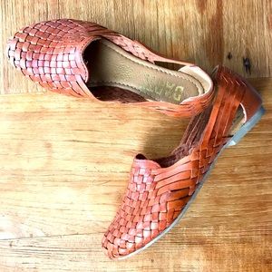 Brand new, genuine leather huarache flats